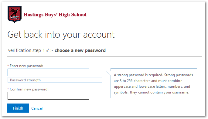 Enter your new password